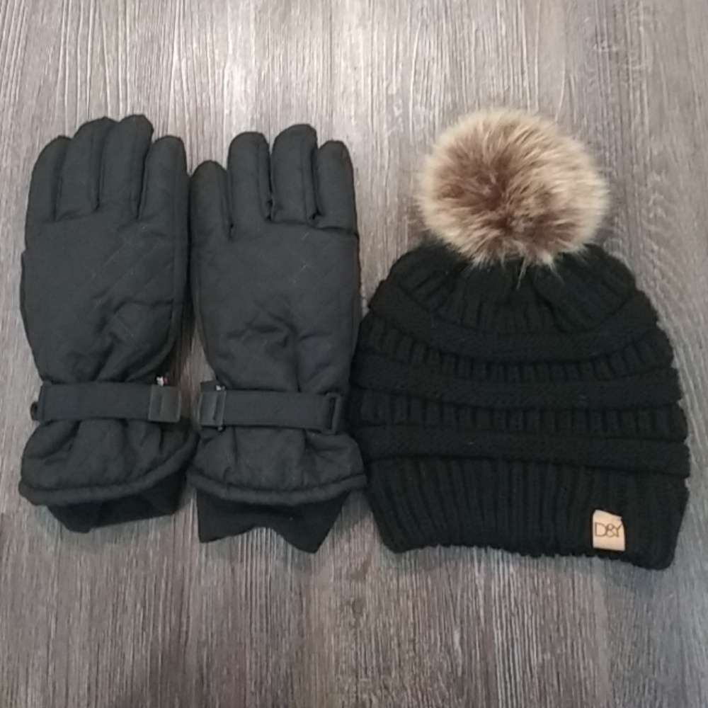 Winter beanie and gloves bundle